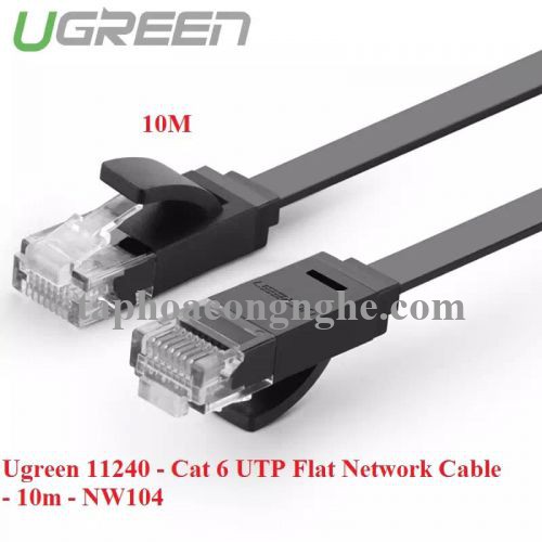 Ugreen 11240 10M màu Đen Cáp mạng LAN CAT6 UPT cáp dẹp NW104 30011240